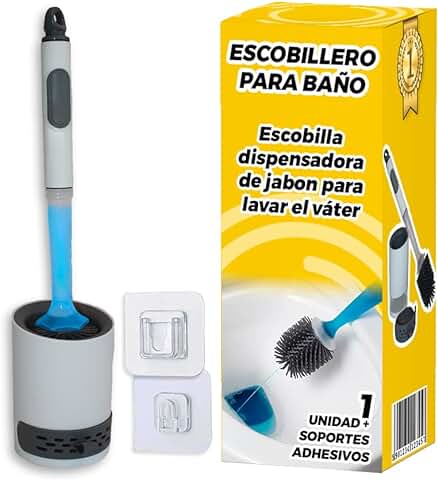 Escobilla Baño con Dispensador Jabon - Escobillas De Baño - Escobilla Baño Silicona - Escobilla De Baño con Dispensador - Escobillas De Baño con Jabon  