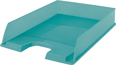 Esselte Bandeja Apilable para Escritorio, Organizador Tamaño A4 para Documentos, Catálogos, Revistas y Folletos Informativos, Casa y Oficina, Diseño en Relieve, Gama Colour'Breeze, Azul, 626274  