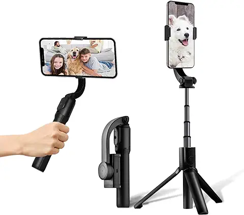 Estabilizador de Movil, Gimbal Movil Estabilizadorcon con Control Remoto Bluetooth, Palo Selfie Estabilizador Movil para Vlog/Youtuber/Live Stream, Compatible con IPhone y Android  