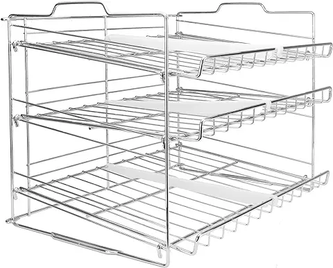 Estante de lata de 3 Niveles | Armario de Cocina y Despensa Organizar | Conservas y Almacenamiento de Estaño | Estante de Alambre de Acero Inoxidable | 6 Organizadores de Estante Divisor | M&W  