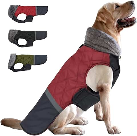 Etechydra Abrigo Perro Impermeable, Invierno Cálido Chaqueta Perro, Reflectante Mascotas Ropa Chaleco para Perros Pequeño, Mediano, Grande Abrigos y Chaquetas para Perros, Rojo S  