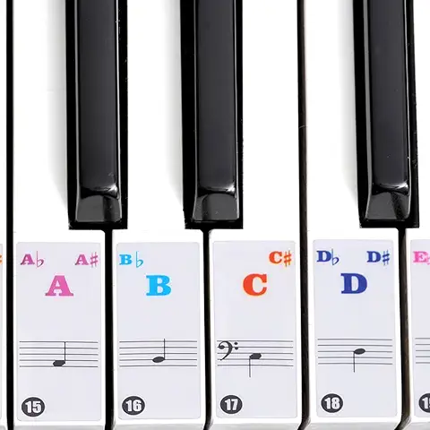 Etiqueta Engomada del Teclado de Piano, Pegatinas Transparentes de Alto Adhesivo para Piano para 61/88 Pianos Electrónicos ClaveAyudas, Alineación  