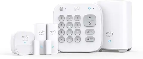 eufy Security 5 piezas Smart Home Set, sistema de seguridad inteligente para el hogar, con cerradura de puerta, sensor de movimiento, 2 sensores de robo, sistema de alarma, compatible con eufyCam