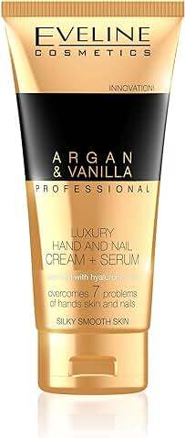 Eveline Cosmetics Argan & Vanilla Luxurious Crema Hidratante Reparadora para Manos y Uñas - Suero Nutritivo para Pieles muy Secas | 100ML | Loción Hidratante | Incluso el tono de piel  