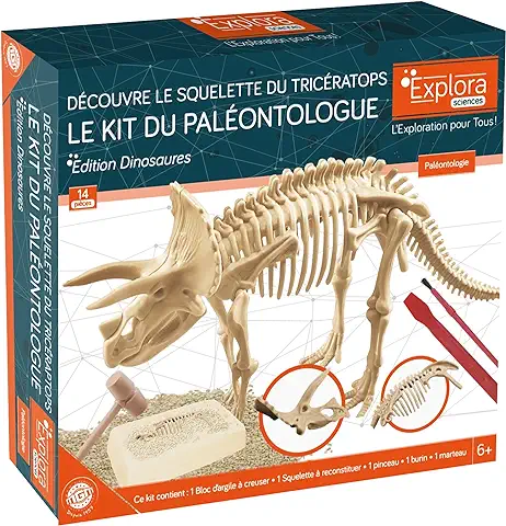 EXPLORA - Triceratops - Kit de Paleontólogo - 039399 - Yeso para Excavar - Dinosaurios - Juego para Niños - Científico - Educativo - Aventura - Divertido - Juguete - A Partir de 6 Años  