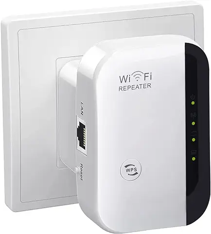 Extensor WiFi, Extensor de Rango WiFi, Extensor de Se?al de Rango WiFi de 2.4 GHz/300 Mbps con Puerto Ethernet, Extensores WiFi para el Hogar (Blanco)  