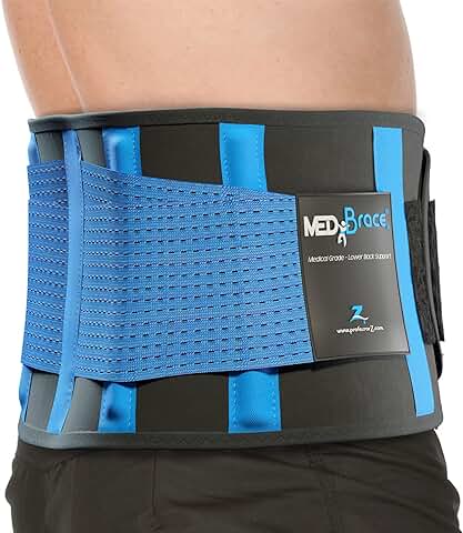 Faja Lumbar MEDiBrace Apoyo Lumbar con Fuertes Tirantes de Doble Banda, Faja para la Cintura/Espalda para Hombre y Mujer  