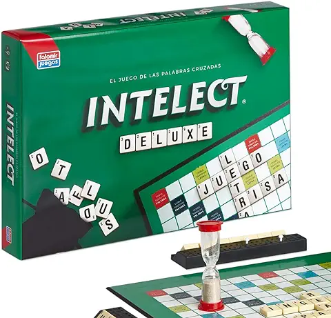 Falomir - Juego de Mesa Intelec De Luxe | Educativo para Mejorar Vocabulario y Ejercitar la Mente | Incluye Marcadores, Fichas de Letras y Reloj de Arena  