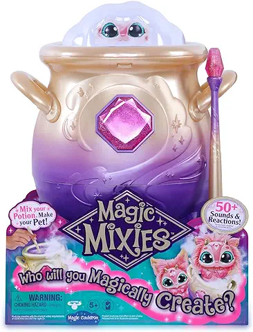 Famosa - My Magic Mixies, Peluche Color Rosa, Juguete Interactivo de Magia, con Caldero de Pócimas, Luces y Sonidos, Efecto de Niebla, Muñeco Divertido y Varita Mágica, (MGX00000)  