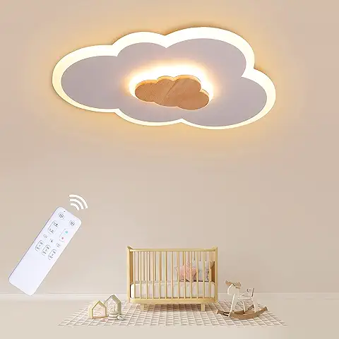 FANLG Lampara Infantil Techo, Lámpara LED de Nubes 40cm 20W 3000K-6000K Regulable con Control Remoto, Luces para Habitacion, Dormitorio, Estar Pasillo y Salón  