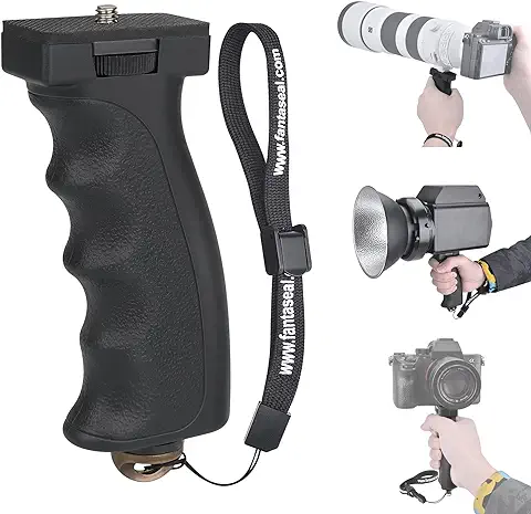 Fantaseal Ergonomic Universal Soporte de Camara Portatil con Correa Muñeca de Seguridad, Estabilizador Palo Selfie de Mano para Camara Deportiva DSLR Digitale Teleobjetivo Sony Nikon Youtuber TIK Tok  