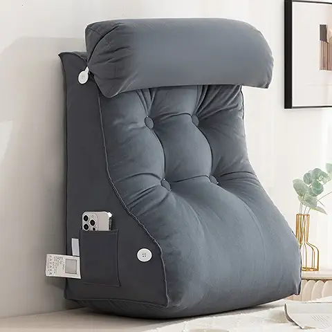 FEAW Almohada de Lectura,Cojin de Lectura,Respaldo Lumbar,Respaldo para Cama,Sillon y Almohada Extra Viscoelástica,para Leer y Trabajar y Jugar Relajarse o Ver Televisión  