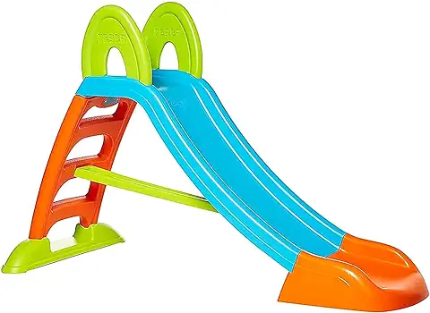 FEBER - Tobogán Slide Plus con Agua con Hueco para la Poner la Manguera,escaleras Antideslizantes,multicolor, de Resistencia y Fácil Montaje, para Niños de 2 y 7 Años, FAMOSA(800009001)Versión Previa  