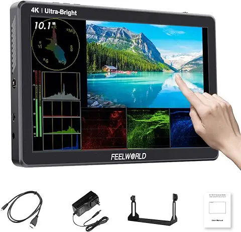 FEELWORLD LUT11S 10,1 Pulgadas Monitor de Campo de Cámara Pantalla Táctil 3D LUT 2000nit Ultra Brillante 1920X1200 3G-SDI 4K HDMI Salida de Entrada con Fuente de Alimentación Externa F970  