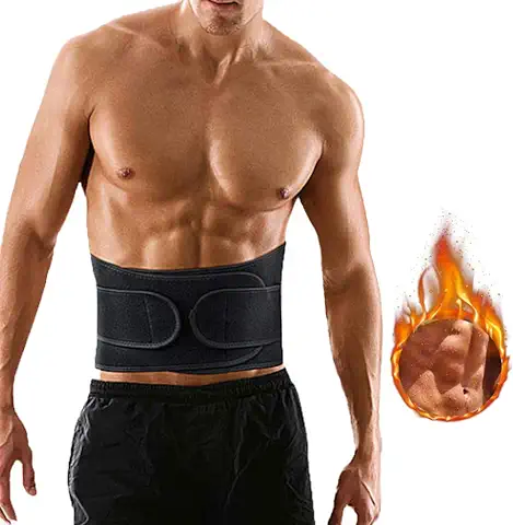 FEimaX Faja Reductora Adelgazante de Neopreno para Hombre y Mujer, Cinturón de Sudor Ajustable para Adelgazar y Quema Grasa, Cintura Lumbar y Abdomen para Deporte, Correr y Fitness  