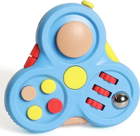 Fidget Pad Juguetes con 13 Funciones para la Ansiedad, Controlador de Estrés, cubo de Dados para Aliviar el Estrés y la Depresión, Almohadilla para Aliviar el Estrés, TDAH, Autismo Niños y Adultos  