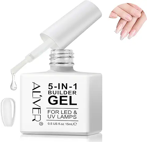 Find back Gel Constructor UñAs, 5 En 1, 15ml, Esmalte Fortalecedor UV/LED para Extensiones, Reparación, Refuerzo, Diseño Nail Art (Transparente)  