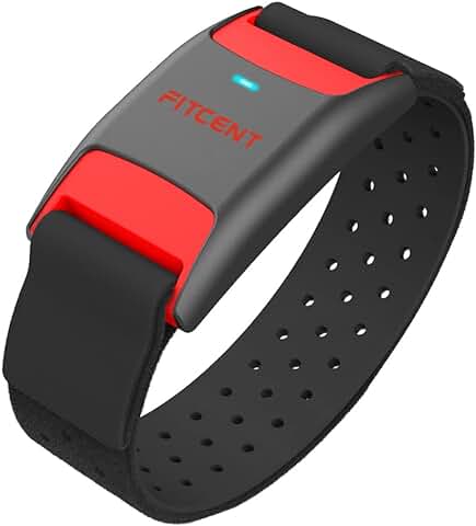 FITCENT Pulsera con Monitor de Ritmo Cardíaco, Bluetooth ANT+, Sensor de Frecuencia Cardíaca óptica, Recargable, Rastreador de Actividad Física para Peloton Strava Zwift Polar Beat DDP Yoga Wahoo  