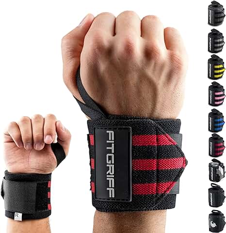 Fitgriff® Muñequeras Gym, Deportivas, Musculación, Gimnasio, Calistenia, Wrist Wraps - Mujeres y Hombres  