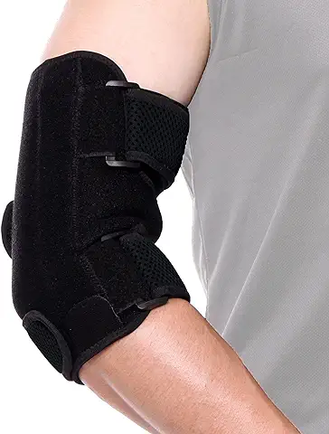 FITTOO Codera Apoyo con Banda Mágica Ajustable Soporte del Codo Codera Derecha Izquierda Transpirable Estabilizador de Brazo para Tenis Levantamiento de Pesas Lesiones Deportivas Unisex (Negro)  