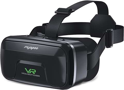 FIYAPOO 3D VR Gafas de Realidad Virtuales VR Glasses Visión Panorámico 360 Grado Película 3D Juego Immersivo para Móviles 4.7-6.53 Pulgada Inteligentes por Android/iPhone Regalos (HD Negro)  