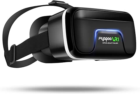 FIYAPOO VR Gafas de Realidad Virtual ，Disfruta de los Mejores Juegos y Videos VR 3D, Compatibles con 4.7-6.53 Pulgadas Teléfonos Inteligentes Android IPhone, Ligeras y Cómodas  