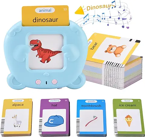 Flash Parlantes Juguetes de Aprendizaje, 112 Hojas 224 Inglés Palabras, Tarjetas Didácticas,Tarjetas Educativas para Niños 1 2 3 4 5 6 Años, Juguetes Preescolares Montessori  