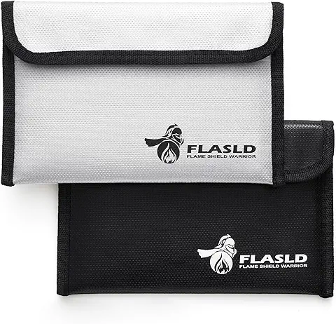 FLASLD Bolsas Ignífugas para Documentos y Dinero, Bolsa Grande Ignífuga y Resistente al Agua, Bolsa de Seguridad Ignífuga para Dinero en Efectivo, Objetos de Valor y Pasaporte, con Revestimiento de  