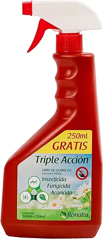 Flonatur, Producto Triple Acción, Función Insecticida, Fungicida y Acaricida, Insecticida para Plantas y Jardin, Libre de Químicos, 750 Mililitros  