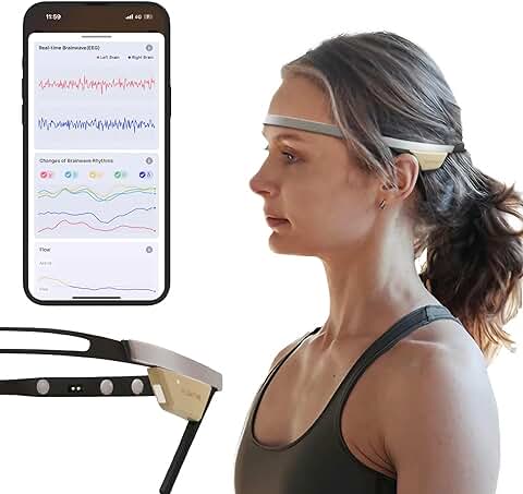 Flujo: Diadema de Meditación con Sensor de Frecuencia Cardíaca y Ondas Cerebrales para Lograr la Atención Plena más Fácil y Mejor para el Nuevo Meditador Avanzado y Nuevo  