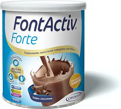 FontActiv Forte Chocolate- Suplemento Nutricional con Fibra para Adultos 0% Azúcares Añadidos- 800 gr  