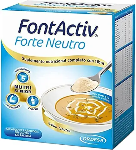 Fontactiv Forte Neutro - 10 Sobres de 30gr Suplemento Nutricional para Adultos y Mayores - 1 a 4 Sobres al Día.  