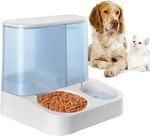 Food Water Dispenser Cat and Dog Comedero Automático para Gatos,Comedero para Perros,Comedero por Gravedad para Mascotas,Juego de Comedero y Bebedero por Gravedad 2 en 1 para Gatos  