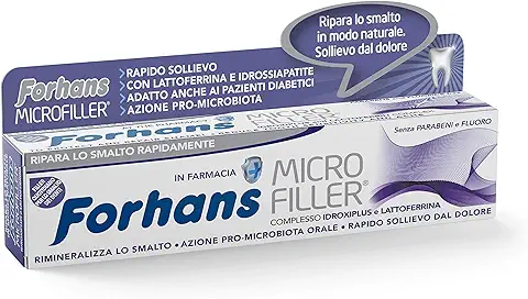 Forhans, Pasta de Dientes Micro Filler, Pasta de Dientes Remineralizadora y Protectora de la Dentina, Fortalece y Repara el Esmalte Dental, Sin Parabenos ni Flúor - 75 ml  