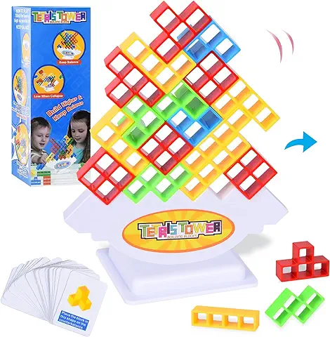 FORMIZON Bloques de Tetris, Juegos Apilables para Niños, Juguete de Motricidad y Apilamiento de Equilibrio, Juego Educativo Montessori, Regalos de Cumpleaños para Niños 5 6 7 8 9 10 11 Años  