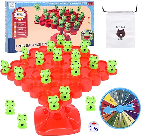 FORMIZON Juguete de Matemáticas Rana Equilibrio, Juguete de Equilibrio, Equilibrio Juego Montessori Juguetes Contable para Niños, Rana de Árbol Equilibrada, Juguetes Interactivos para Regalo de Niños  