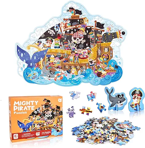 FORMIZON Rompecabezas Niños, 206 Piezas Puzzle Infantil, Rompecabezas Animales, Piezas de Rompecabezas, Rompecabezas Jigsaw Puzzle, Juegos de Rompecabezas para Juego Familiar (Barco Pirata)  