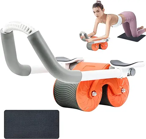 FORMIZON Rueda Abdominal, Rodillo de Rueda para Abdominales, Rodillo Abdominales Fitness con Soporte de Codos de Entrenamiento, AB Roller Doble Rueda for Modos de Entrenamiento de Fuerza Dual  