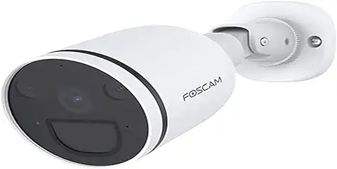 Foscam Cámara de Exterior IP S41, WiFi con Focos Luminosos, Detección de Movimiento Inteligente, Resolución de 4 MP, Audio Bidireccional y Sirena de 110 dB, Visión Nocturna en Color, IP66, Blanco  