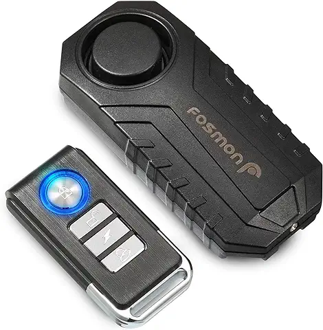 Fosmon Alarma Anti Robo de Bicicleta con Control Remoto, Batería a Prueba de Vibraciones a Prueba de Agua Sirena Ruidosa Inalámbrica de 113dB (1 Pack)  