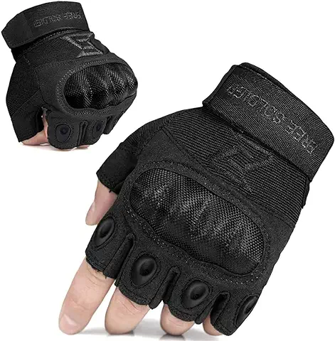 FREE SOLDIER Guantes Moto Verano Hombre Guantes Tacticos Militares Combate para Deportes al Aire Libre, Escalada, Ciclismo, Bicicleta Montaña, MTB, Airsoft, Paintball, Senderismo, Acampada, Trabajo  