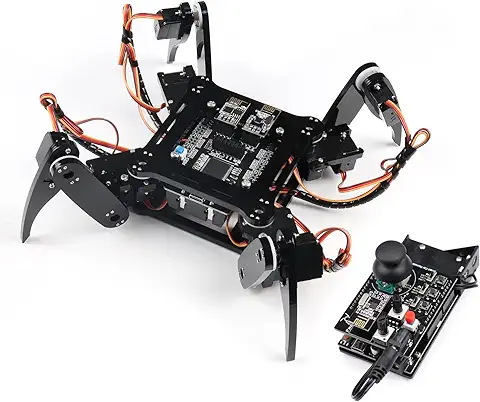 Freenove Quadruped Robot Kit with Remote (Compatible with Arduino IDE), App Remote Control, Walking Crawling Twisting Servo Stem Project  