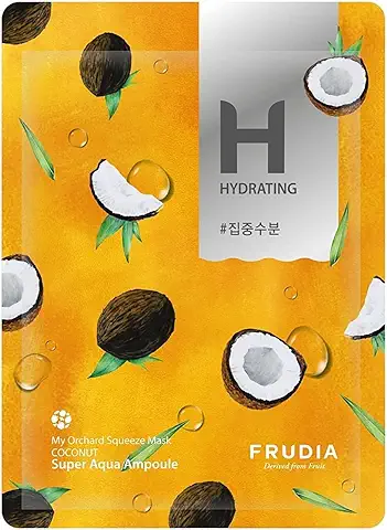 FRUDIA. My Orchard Mascarilla Facial con Extracto de Coco. Aqua Ampoule. Hidrata y Nutre la piel Intensamente. Efecto Calmante. Sin Sensación Pegajosa. Contenido 20 ml.  