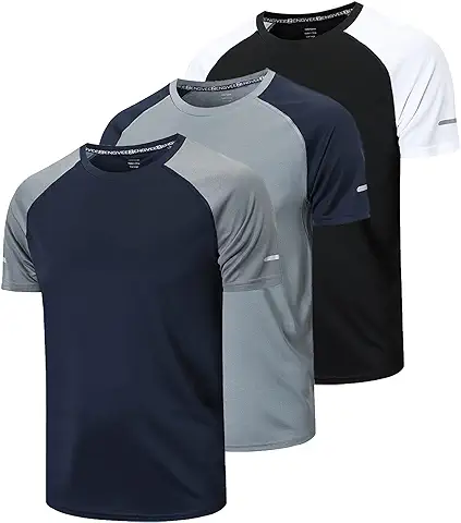 Frueo 3 Piezas Camisetas Manga Corta Hombre Camiseta Deporte Hombre de Secado Rápido Ropa Gimnasio Camiseta Running Hombre  