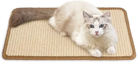 FUKUMARU Alfombrilla Rascador para Gatos, Cuerda de Sisal Natural para Gatos, Alfombrilla para Rascar el Suelo 50X30 cm Color Crema  