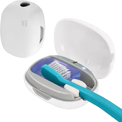 Funda Portátil para Cepillo de Dientes con Esterilización UV y Protección - Cargador USB, Ideal para Viajes, Hogar y Uso Familiar - Compatible con Cepillos Dentales Eléctricos y Manuales Color Blanco  