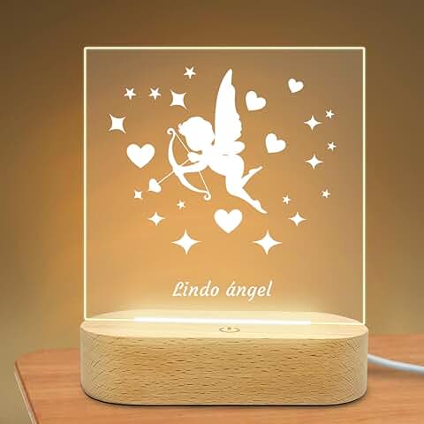 FUSIYU Lamparas Personalizada Led De Mesita De Noche Infantil Lampara 3D Personalizada con Nombre Regalo ​Niño Originales Decoracion Habitacion Bebe Recien Nacido Niño Niña Regalo  