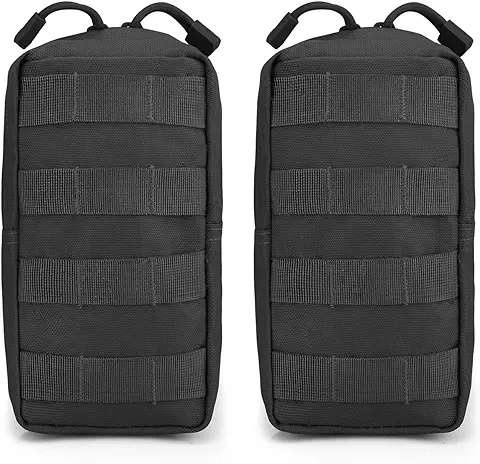 G4Free 2 Pack Bolsas Tácticas Molle Equipo de Gadgets de Utilidad Compacta Bolsa EDC Paquete Pequeño Bolsa de Cintura Chaleco de Pecho Alforja para Acampar al Aire Libre Senderismo Trekking