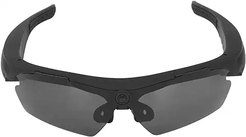 Gafas de Cámara, Gafas de Sol de Vídeo 1080P Full HD, Gafas de Cámara de Tiro Portátiles con Lentes Polarizadas, Grabación de Audio Y Vídeo, para Ciclismo, Senderismo, Caza, Regalos(Negro)  