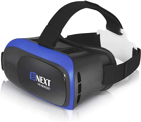 Gafas VR Compatible con IPhone/Android, Gafas Realidad Virtual para Movil - Disfruta de los Mejores Juegos y Videos RV, 360 y 3D, de Máxima Calidad y con la Mayor Comodidad (Azul)  